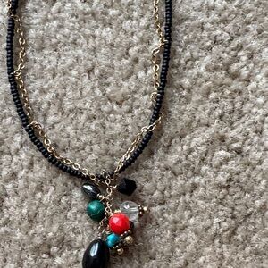 Beaded Necklace with Colorful Charms